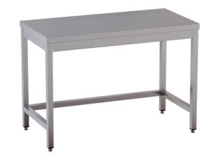 Tavolo da Lavoro in Acciaio Inox CERTIFICATO su gambe quadre senza ripiano senza alzatina dim. 40x60x85h REGOLABILE fino a 90h con piedini Tavolo da Lavoro in Acciaio Inox CERTIFICATO su gambe quadre senza ripiano senza alzatina dim. 40x60x85h REGOLABILE fino a 90h con piedini