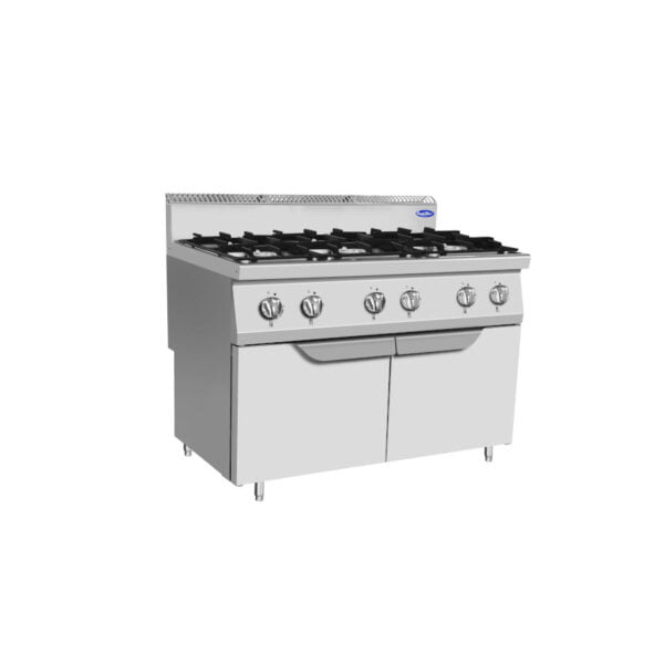 Cucina professionale 6 fuochi su mobile Cucina professionale 6 fuochi su mobile