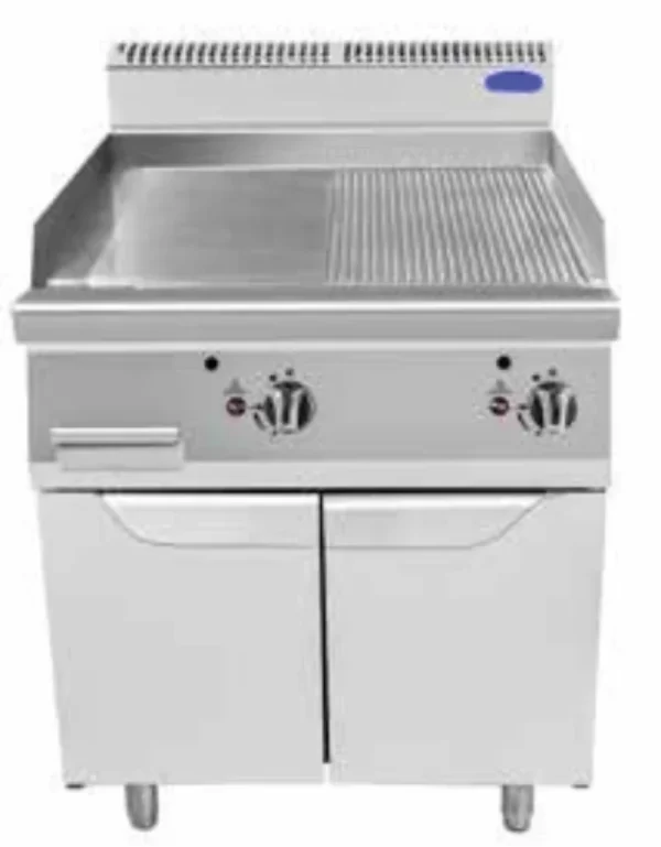 Fry top liscio/rigato doppio con base a gas Fry top liscio/rigato doppio con base a gas