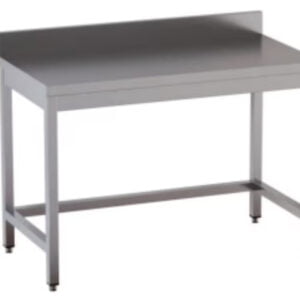 Tavolo da Lavoro in Acciaio Inox CERTIFICATO su gambe quadre senza ripiano CON alzatina dim. 130x70x85h REGOLABILE fino a 90h con piedini Tavolo da Lavoro in Acciaio Inox CERTIFICATO su gambe quadre senza ripiano CON alzatina dim. 130x70x85h REGOLABILE fino a 90h con piedini